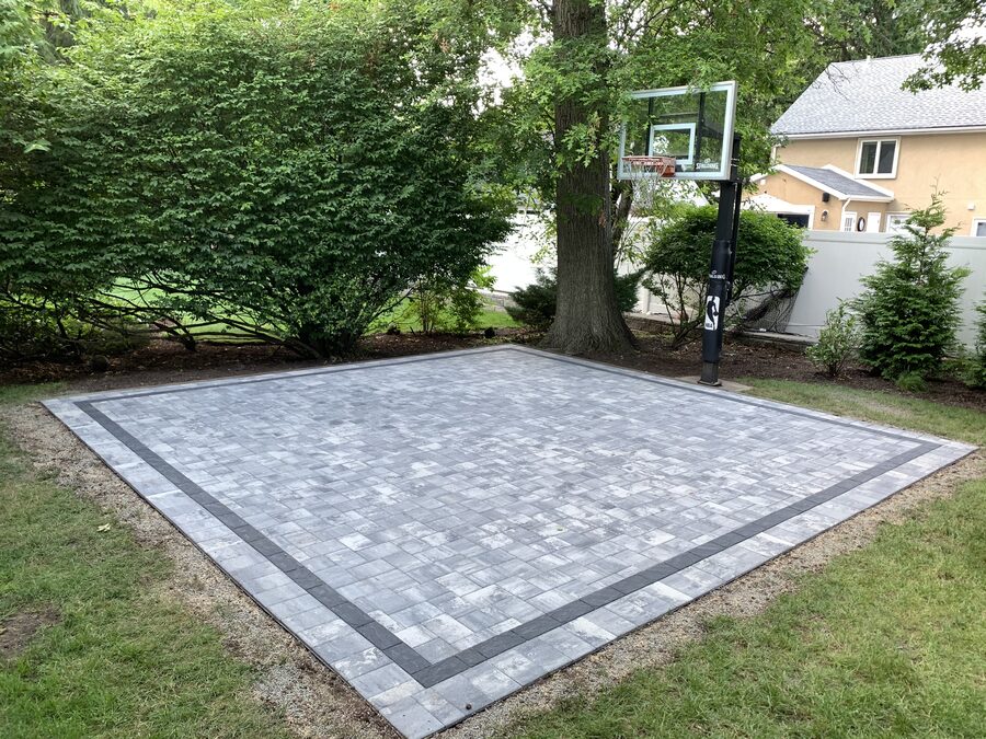 Paver basketball court Tenafly NJ